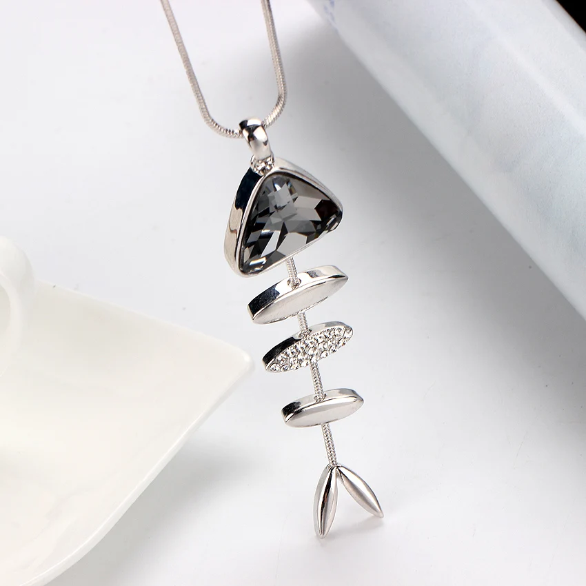 Новинка 2016 распродажа подвески Австрия циркон Серый Кристалл рыба костяная