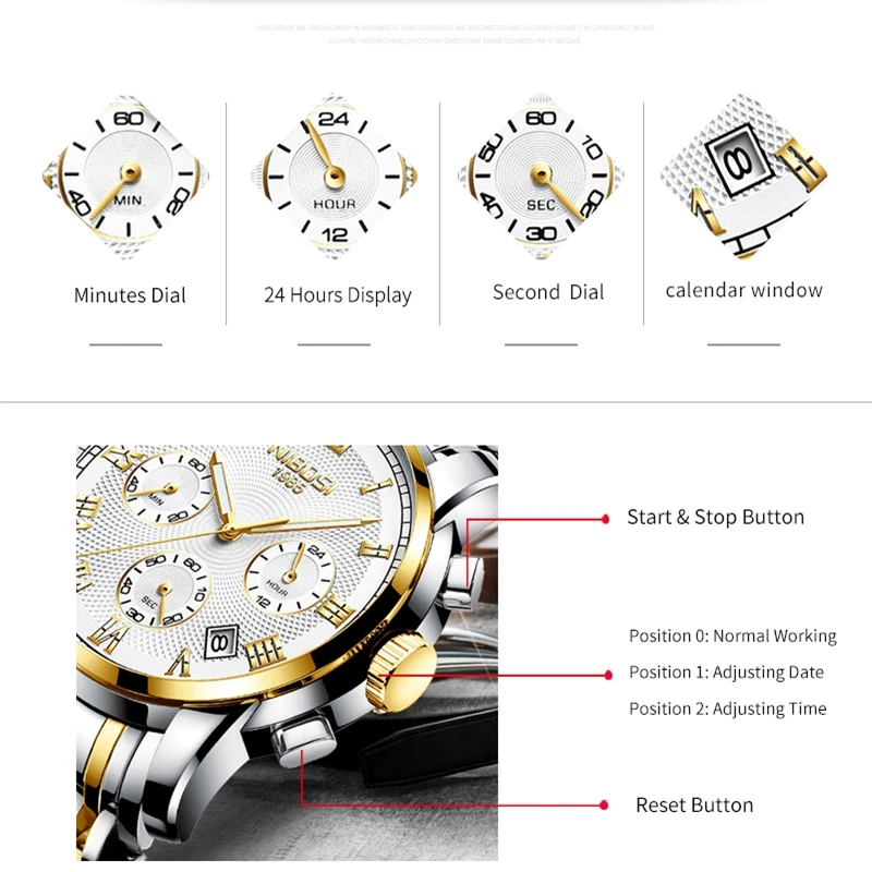 NIBOSI Montre Homme топовые Роскошные Брендовые мужские часы деловые золотые кварцевые