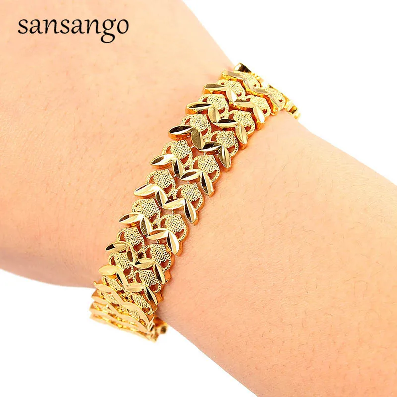 Style 3 New Arrival Hip Hop 24K Golden Curb Link Chain Bracelet Male Jewelry For Men Women Luxury Bangle Party Gift Wholesale 18cm - Окраска металла: Style 3