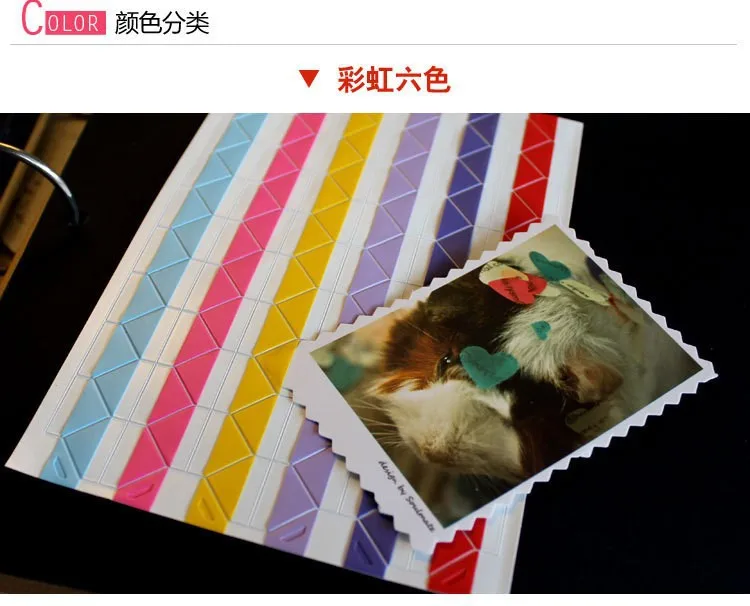 Угловая наклейка Бумага для DIY фотоальбома уголки для скрапбукинга посты ПВХ(одна штука имеет 102 углов, 13 шт./лот