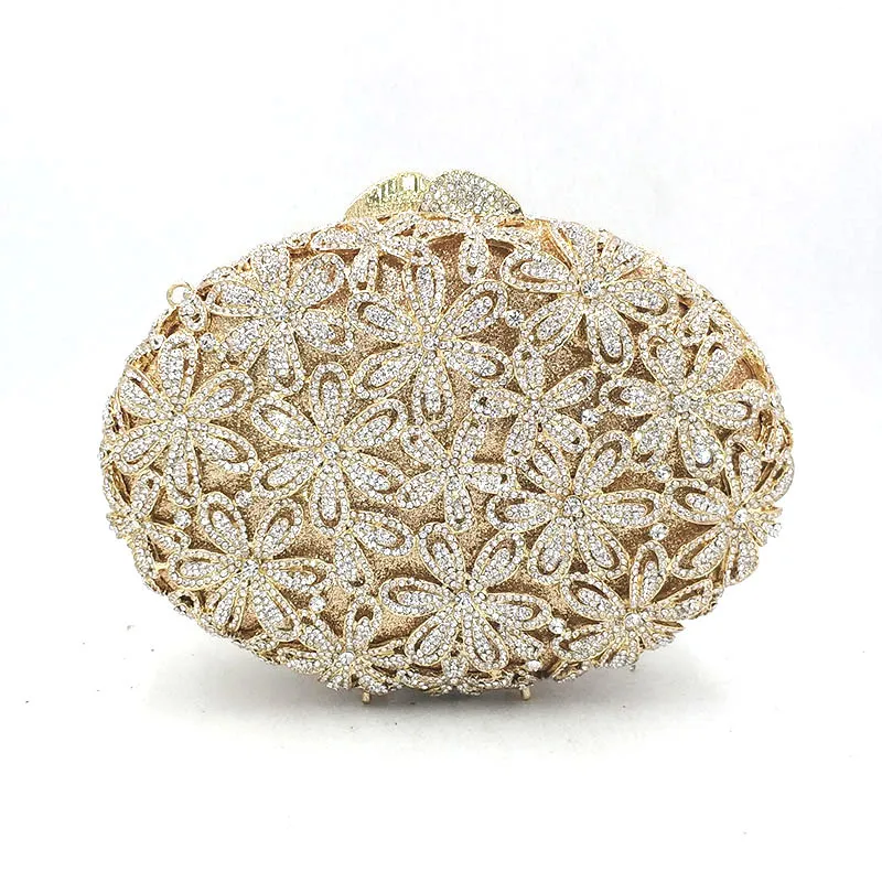 Color 2 gold silver Нигерийская Сумочка для невесты, свадебной вечеринки, женская сумочка для вечеринки, сумочка с бриллиантами, роскошный цветной клатч с кристаллами, элегантный кошелек с цветами и кристаллами - Цвет: Color 2 gold silver