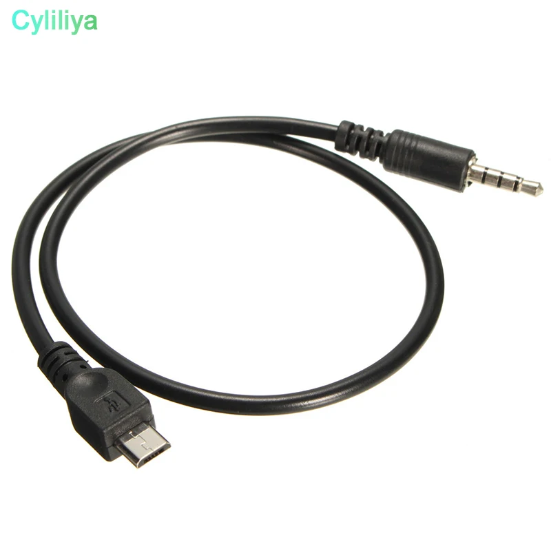 100 шт. автомобильный кабель со штекером Micro USB на стерео 3 5 мм разъем AUX 40 см