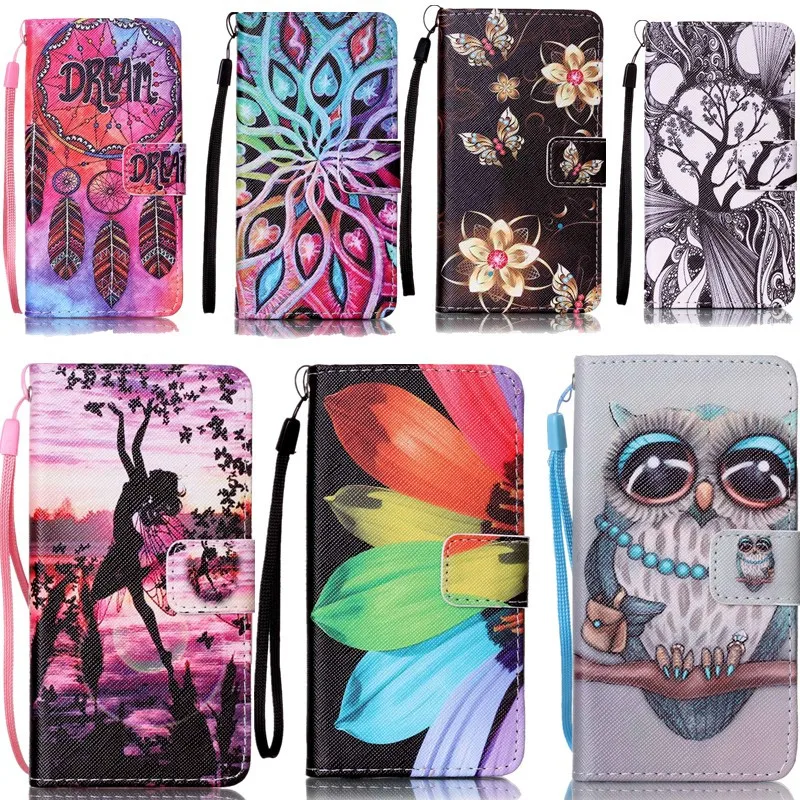 PU Leather Flower&Tower Owl Plaid Heart Stand Style Flip Wallet Cover Case For iphone 5 5S SE 5G i5 6 6S 4.7 Soft TPU | Мобильные