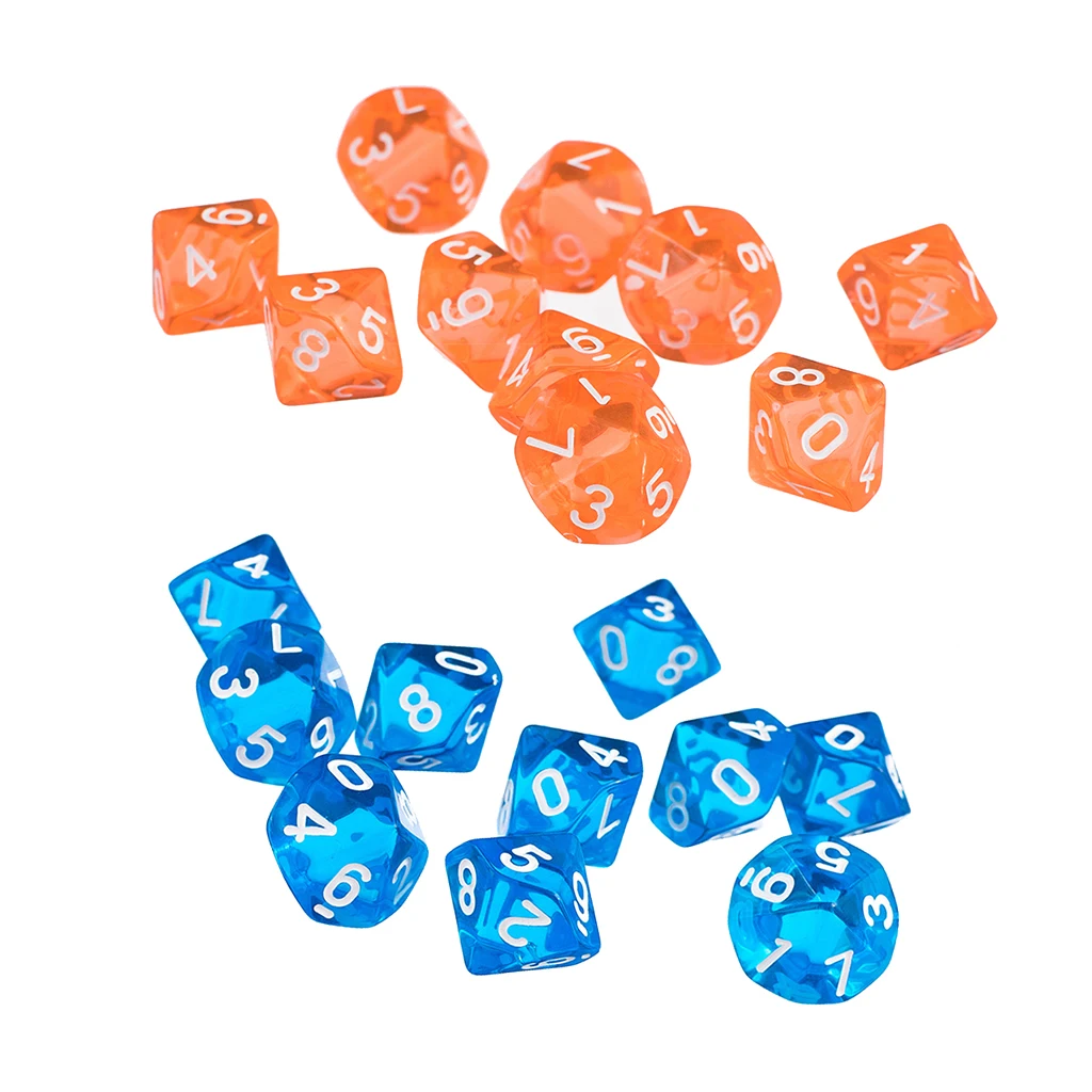 20 шт./компл. многосторонние игральные кости Perfeclen для ТРГ настольных игр Clear