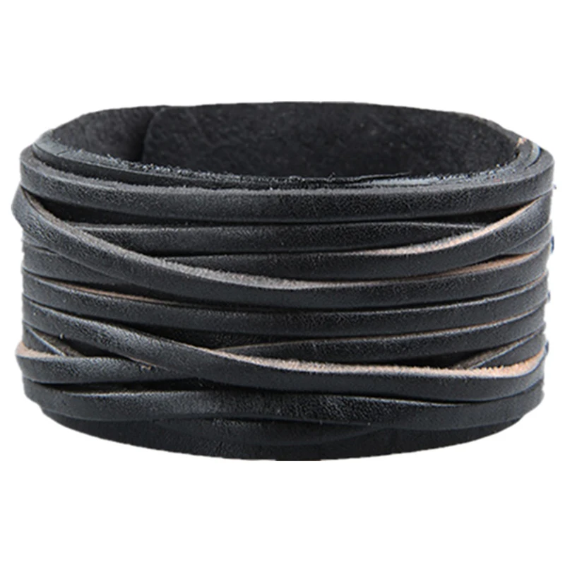 ZMZY Fashion Punk Men/Women Multi Braided Wide PU Leather Bracelet Wristband Jewelry Cuff Bangle Black/Brown Wrap Bracelets Gift | Украшения