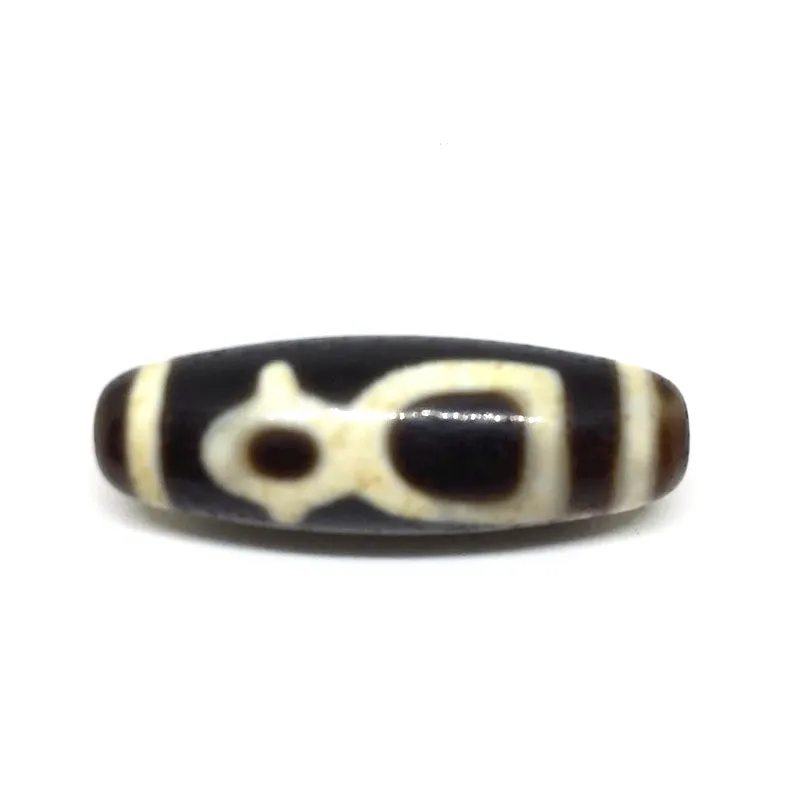 

Black and White Old Beads Natural Agate Amulet 12mm*38mm Tibetan Dzi Beads Loosing Beads for Bracelet and Necklace Making