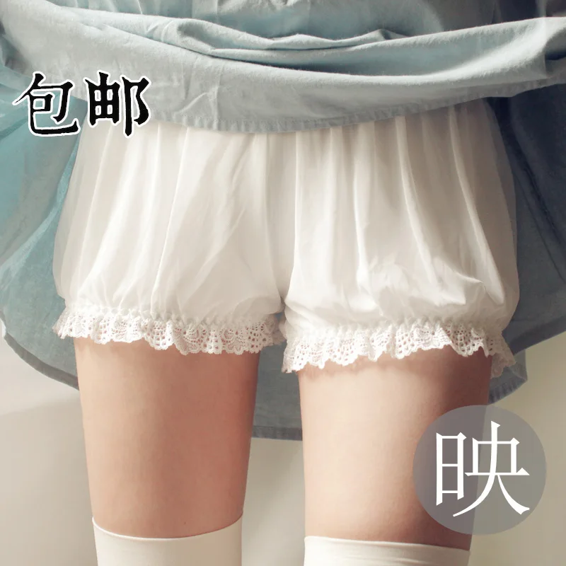 summer Lace Breathable Leggings Thin White Bloomers