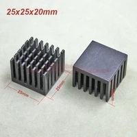 20pcslot aluminum black heat sink heatsink radiator 25mm25mm20mm for integrated circuit ic mos transistor