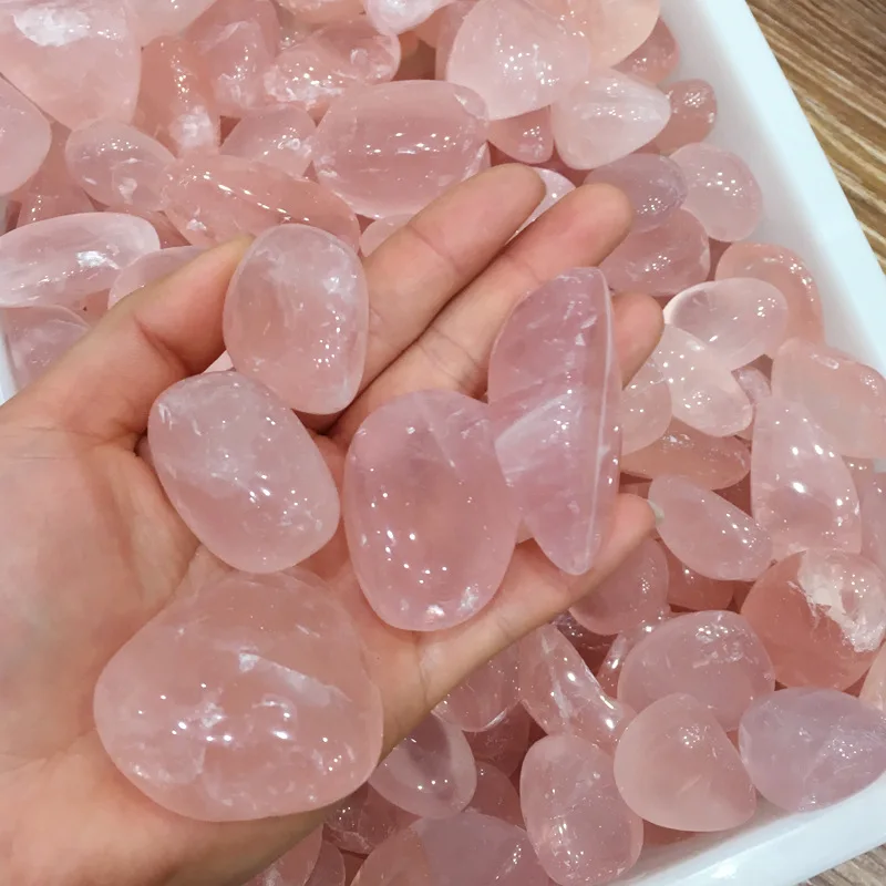 Большой натуральный розовый порошок кристалл камни Мадагаскарский кварц