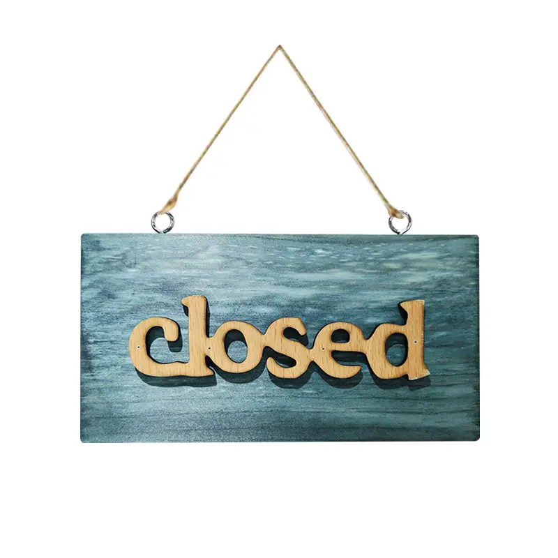 Closed Винтажный деревянный открывающийся, закрывающийся, добро пожаловать, дощечка с надписью синий кафе магазин дверь подвесной знак Тип: Добро пожаловать/открыть/закрытый - Цвет: Closed