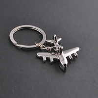 men new modern fighter aircraft airplane key chain women mini aircraft metal car key ring bag pendant best gift wholesale