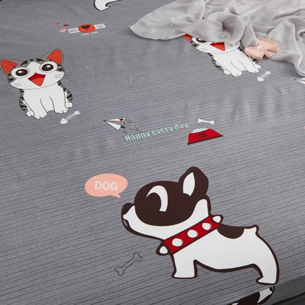 Серый водонепроницаемый простынь для кровати с эластичной лентой защитный