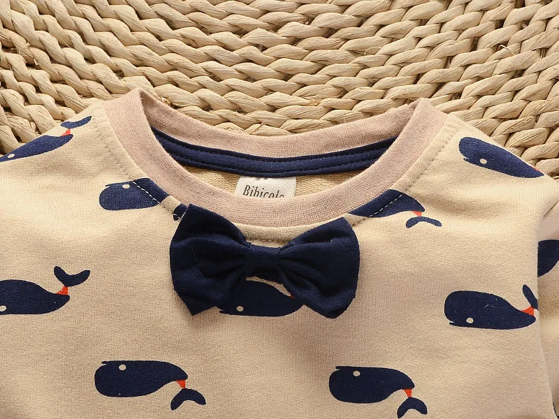 BibiCola/2017 весенне Осенняя одежда для маленьких мальчиков с рисунком топ + штаны 2 шт.