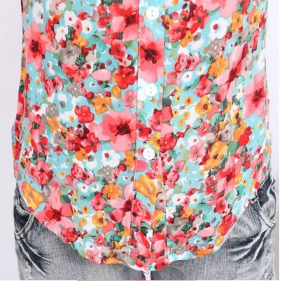 Fashion Girl Women Flower Pattern Shirt Notched Collar Tops Blouse 1pcs/lot Free Shipping SQ0041|shirt russia|shirt dress plus sizeshirt girl |