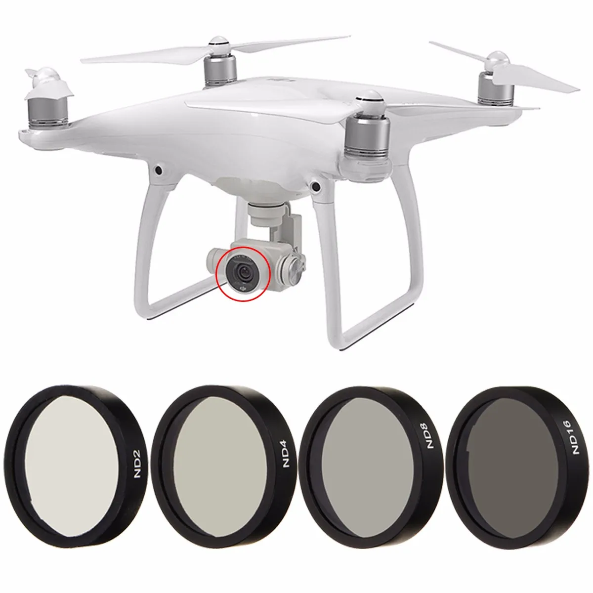 4 шт. ND2 ND4 ND8 ND16 фильтр объектива для DJI Phantom 3 4 профессиональный расширенный объектив для камеры объектив для беспилотника набор черная рамка