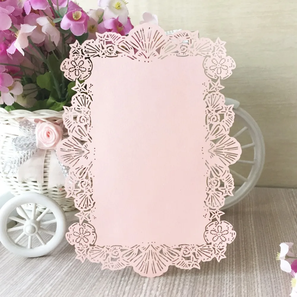 

30pcs Chic Shell Pattern Beach Ocean Sea theme Party Birthday Wedding Invitation Card Greeting invitation Blessing card