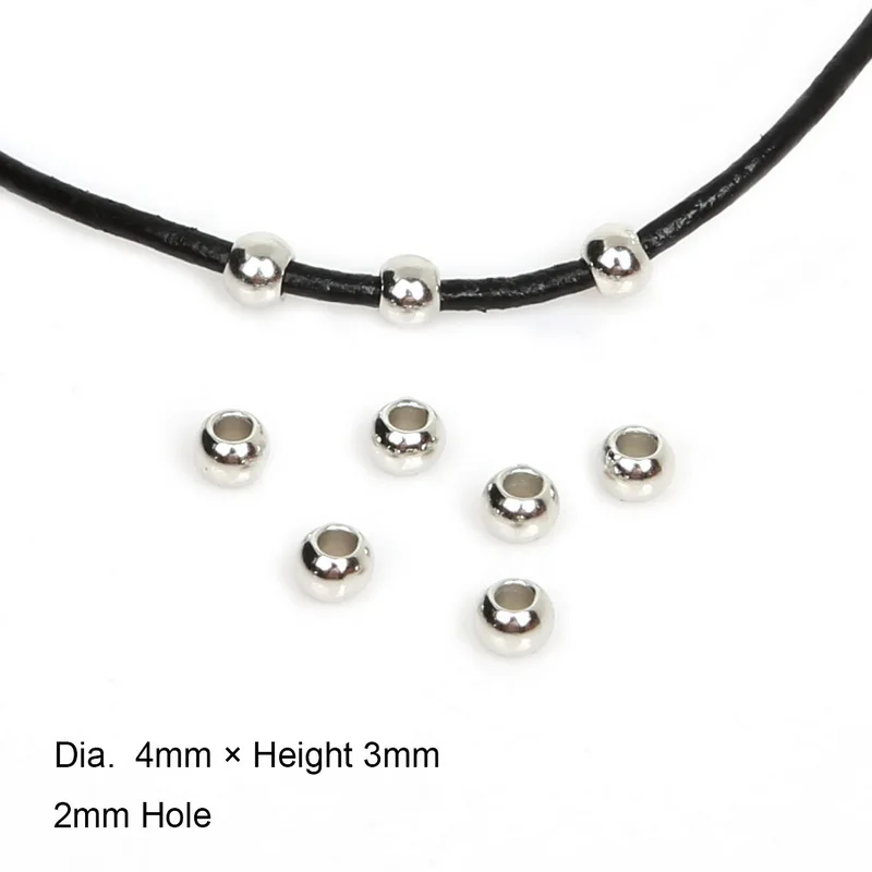 4 6 8 10 12mm Gold/Sliver/Bronze CCB Big Hole Beads Pendant Clip& Clasps Bail Beads DIY Jewelry Making - Цвет: 300pcs