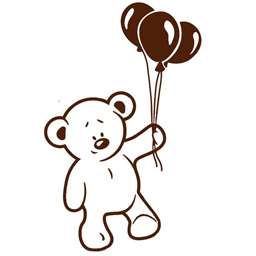 Детские наклейки на стену с изображением медведя и воздушного шара | Дом сад