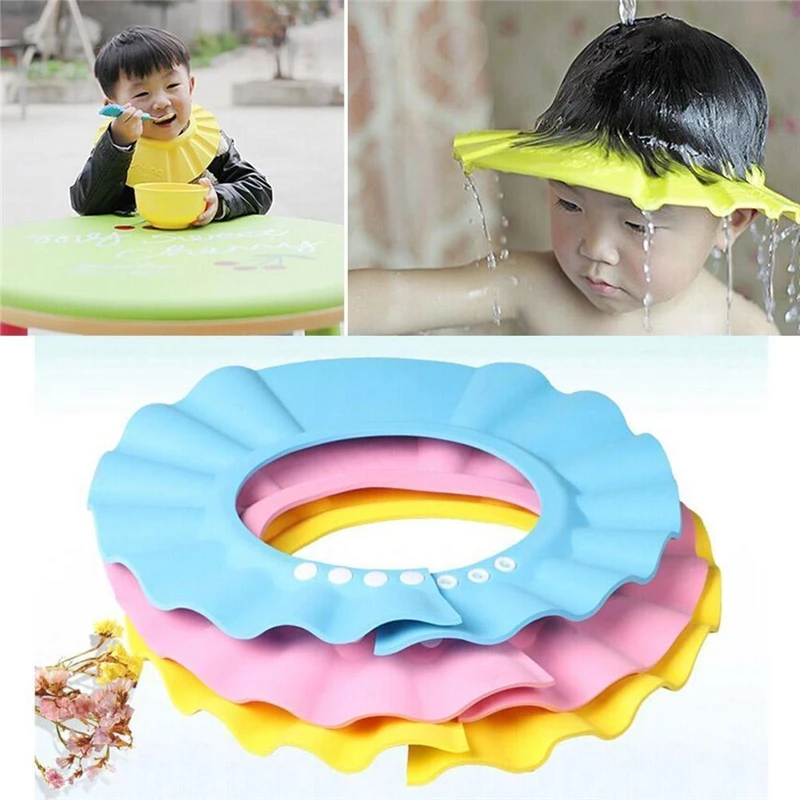 

Adjustable Shower Bath Visor Shield Wash Hair Cap Shampoo Resistance Protect Ear Eye Hat Baby Children Kids Infant baby Bath