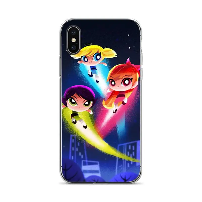 Чехол для телефона powerpuff girls Мягкий силиконовый чехол iPhone 6 plus 6s 7 8 X Coque
