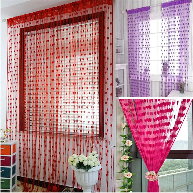 Милый стиль дизайн с сердцем украшение для дома современные занавески