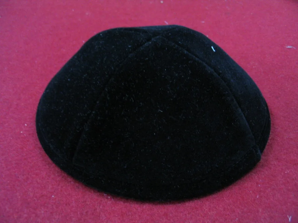 Черная бархатная изабелка игольчатая без оправы или ободка|kippot|kippah |