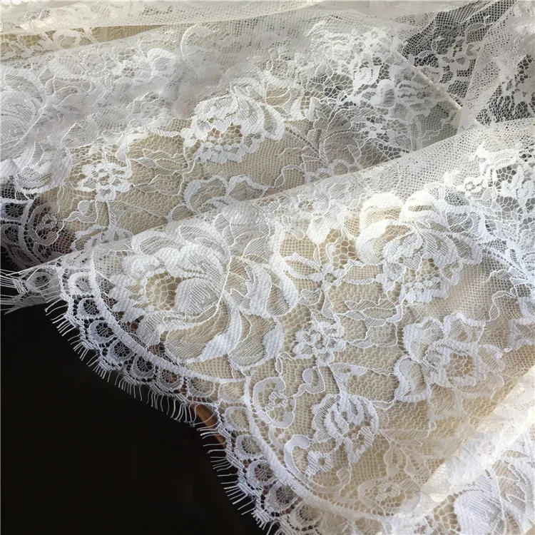 

LASUI 1.5m/3m=1 piece Beautiful Eyelash French lace fabric black /white DIY costume Wedding dress accessories C0197