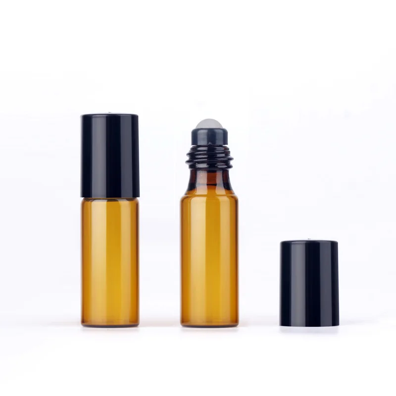 5ml glass ball 3 мл 5 мл 10 мл бутылочки для эфирного масла с роликом многоразовая бутылка с роликом коричневая защищенная от света стеклянная бутылка для подарка образца - Цвет: 5ml glass ball