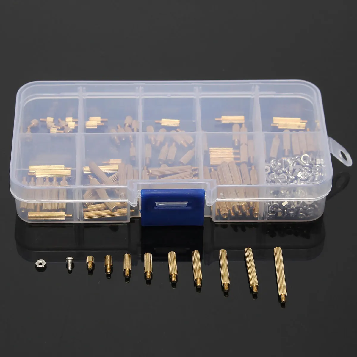 

270pcs M2 Male Female Brass Round Thread Column Standoffs Spacer Pillar M2 Screw Nut For PCB Board