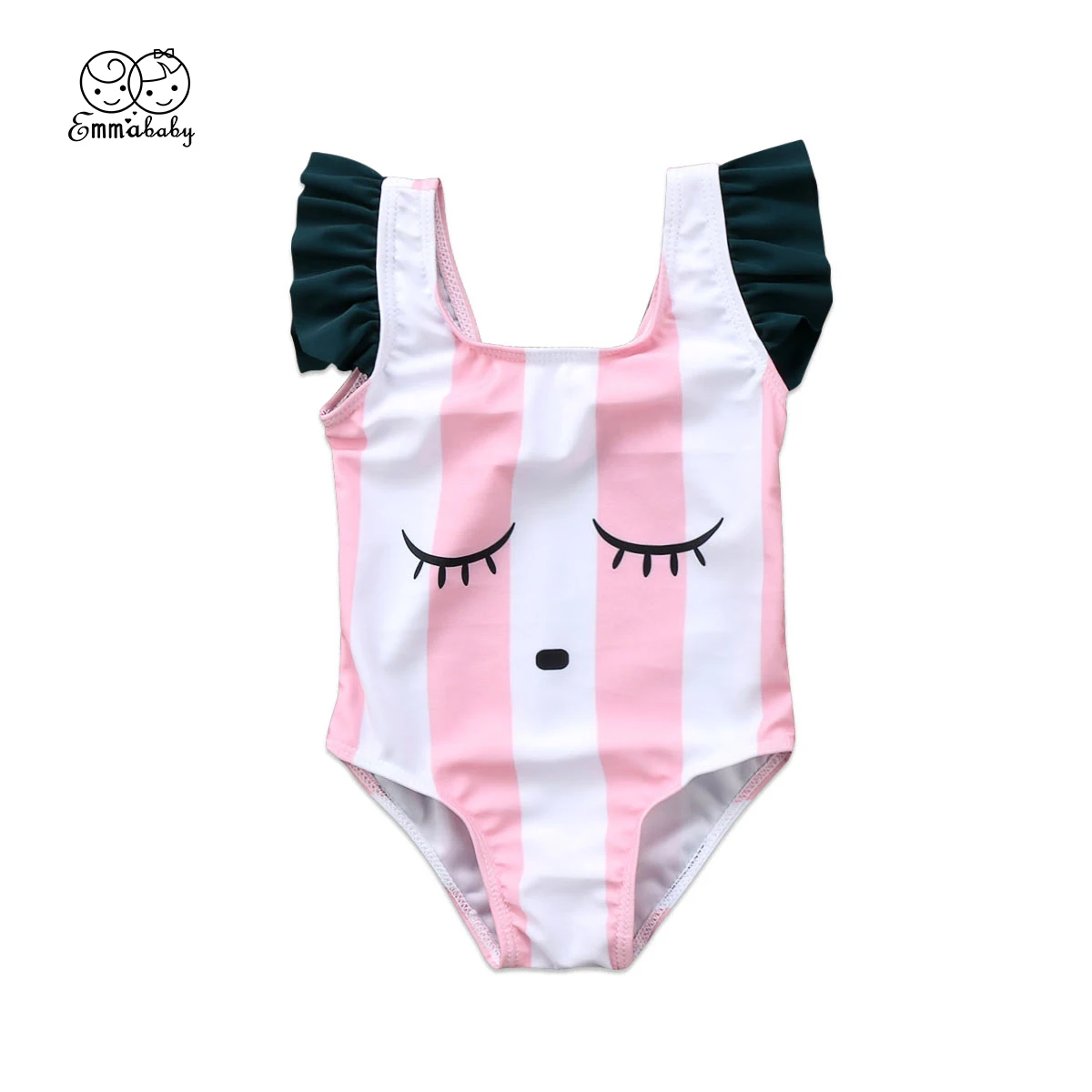 Emmababy слитный купальник для новорожденных девочек с мультяшными полосками