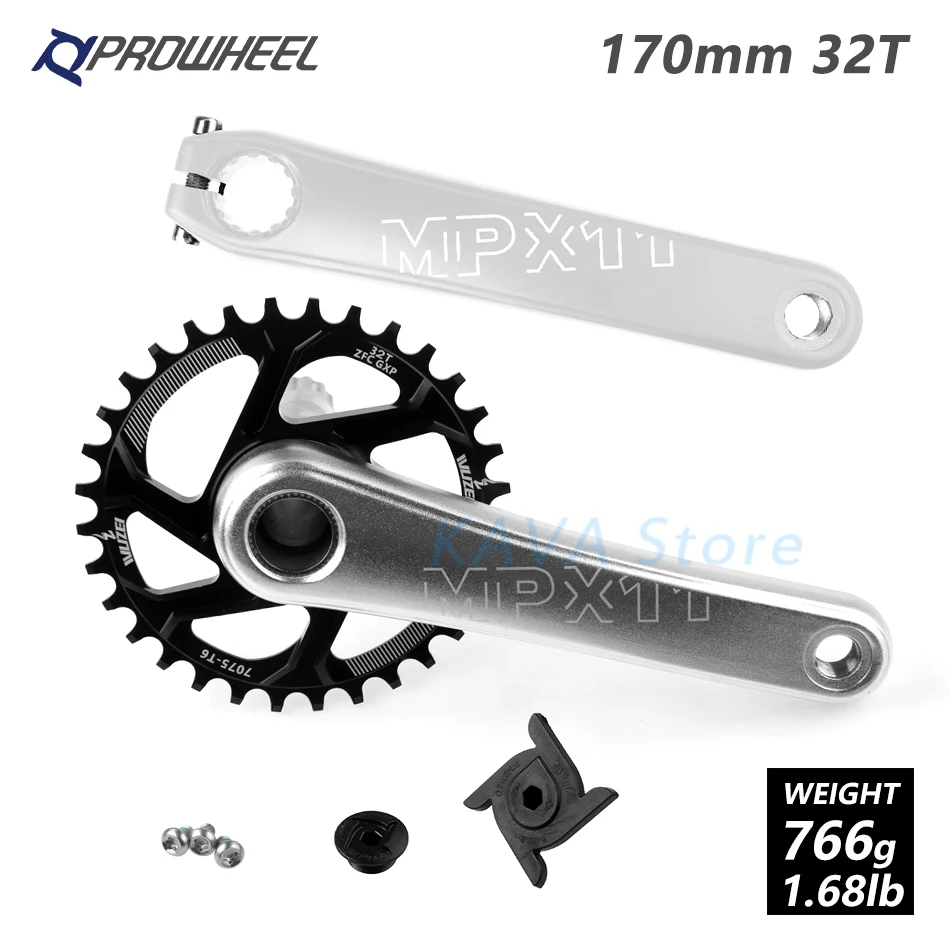 170mm Silver 32T MTB велосипед кривошипно костюм звездочки 170 мм горный велосипед звездочка цепной передачи узкая широкая цепь из колец цепь 30/32/34/36/38T передняя Звездочка для SRAM GXP XX1 X9 модными принтами XO - Цвет: 170mm Silver 32T