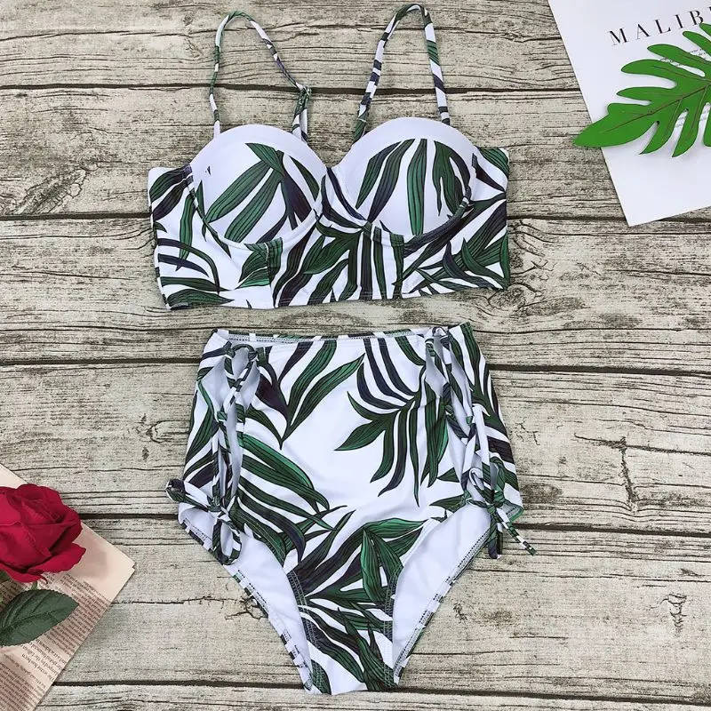 Женский сексуальный комплект бикини из двух предметов пуш ап на косточках бохо с