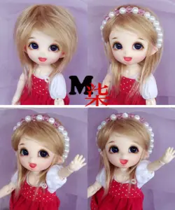 Плюшевый парик для шарнирной куклы, 3-4 дюйма, 9-10 см, 112, 4-5 дюймов, 12 см, 14 см, 18, золотистого цвета, противоскользящий, для куклы пукифи лати