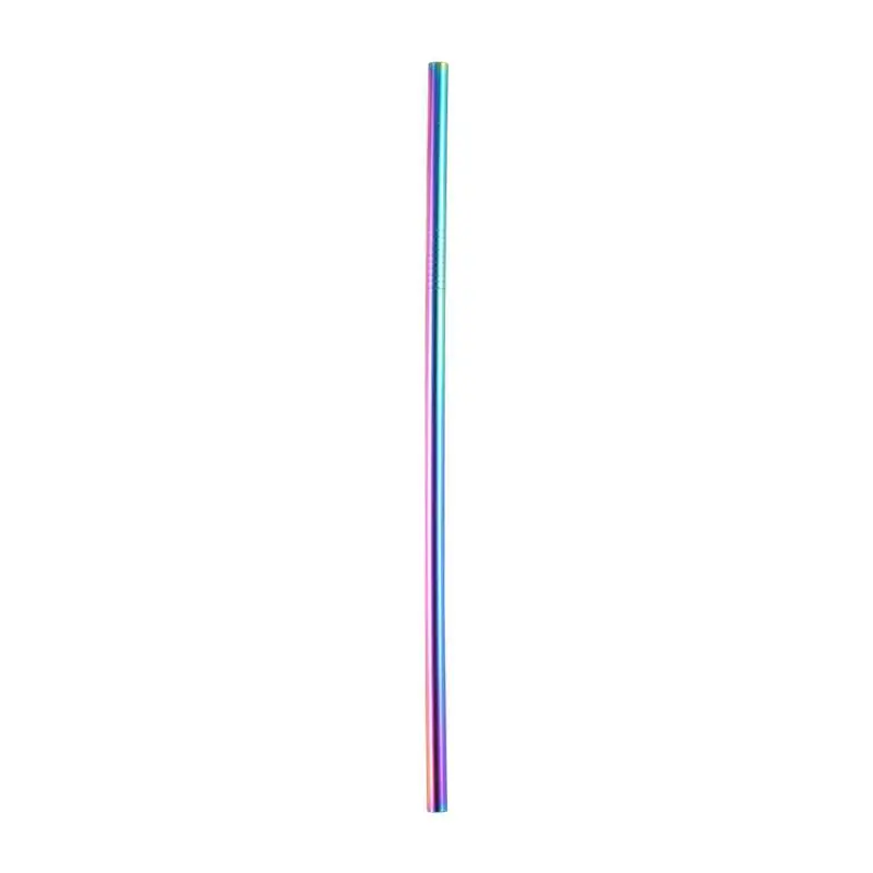 rainbow straight Многоразовая металлическая соломинка из нержавеющей стали для питья, согнутая прямая красочная соломинка, экологичные портативные соломинки с кистью - Цвет: rainbow straight