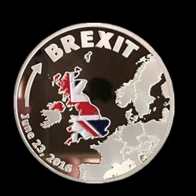 10 pcs The brand new UK British leave the European Union BREXIT 24 K real gold silver plated souvenir decoration coin | Дом и сад