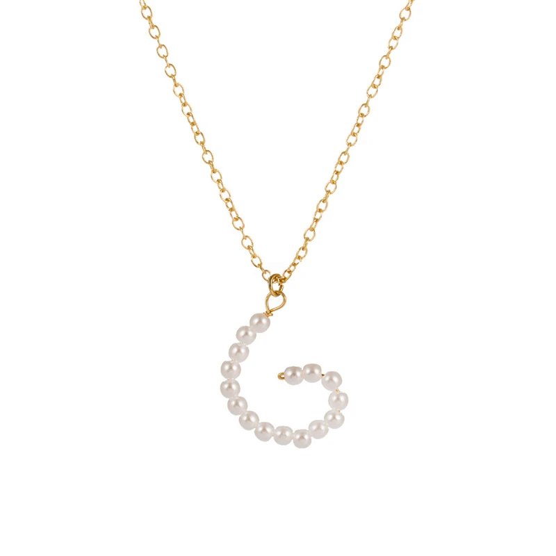 ROMAD свадебное ожерелье с буквенным принтом жемчужное перламутровой подвеской