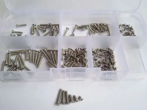 250 шт. M2 шестигранный болт с потайной головкой ассортимент винтов белый