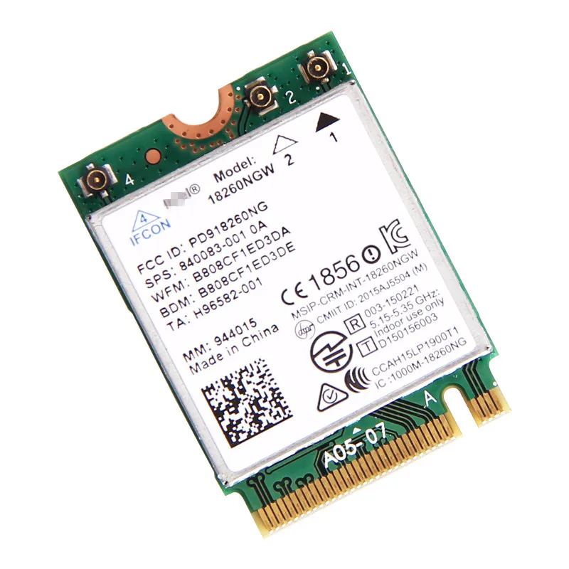 Wlan сеть для ноутбука Intel 18260NGW трехдиапазонная Беспроводная AC 18260 NGFF 802.11ac 867 Мбит/с