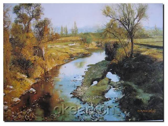 Известный художник Бесплатная доставка пейзажи современный ручной росписью на