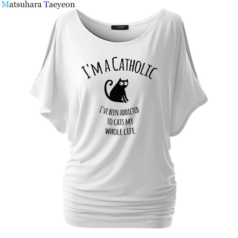 Женская футболка с коротким рукавом и летучая мышь подарок кошкой сумасшедшая