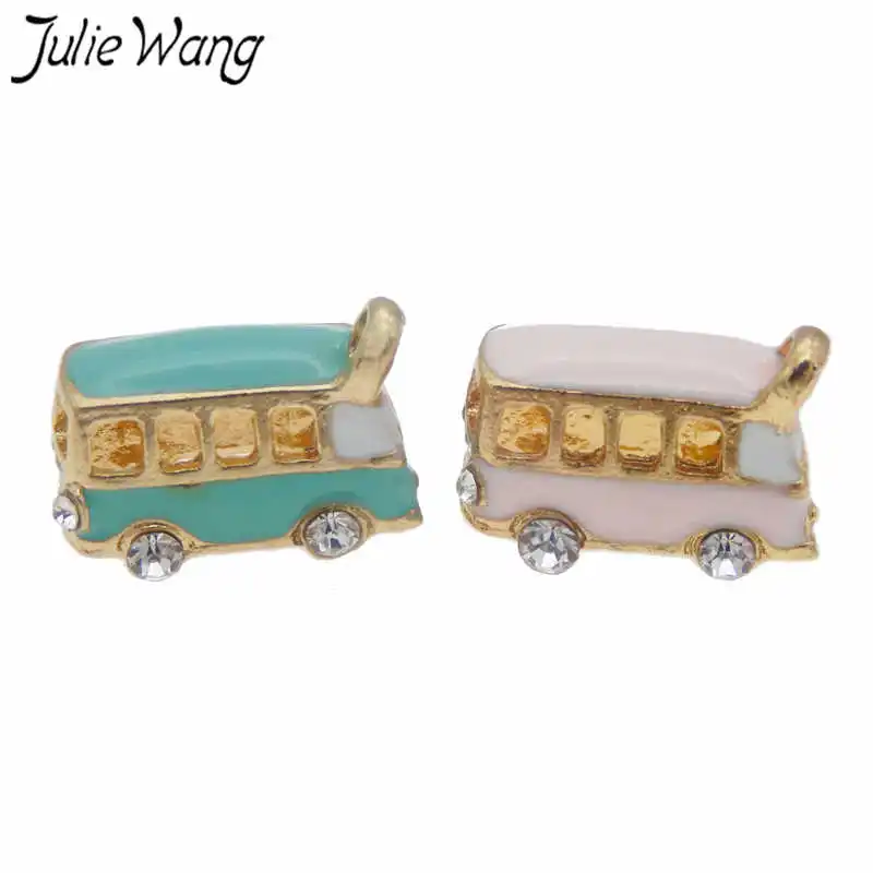 2 шт. очаровательные маленькие подвески из сплавов в форме полого автобуса