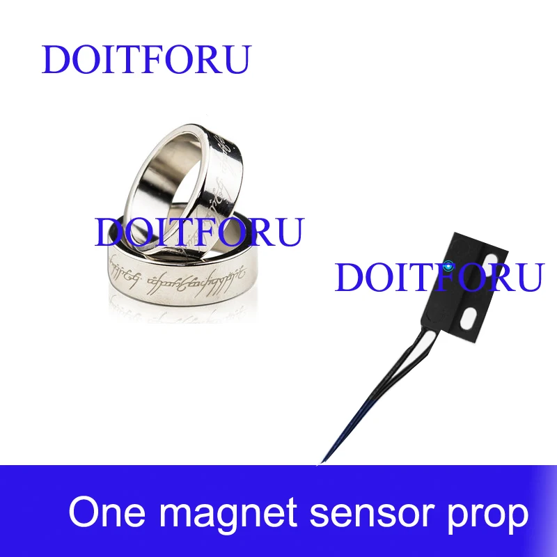 

escape chamber room game One magnet sensor put magnetic ring to right sensing place to unlock 12V EM Lock Takagism props