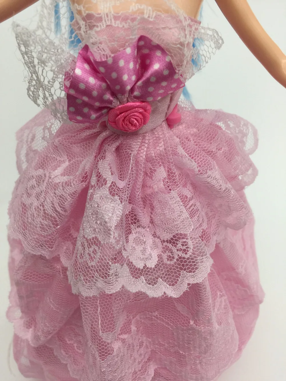 Элегантный Свадебное Платье Розовый Кружевной Триколор Кукла одежда Детская