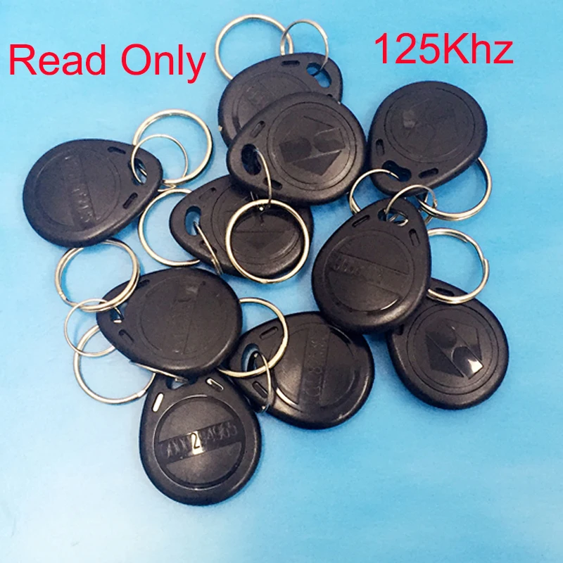 Брелоки rfid 100 шт. 125 кГц чёрная чиповая карта TK4100 только для чтения цепочка ключей