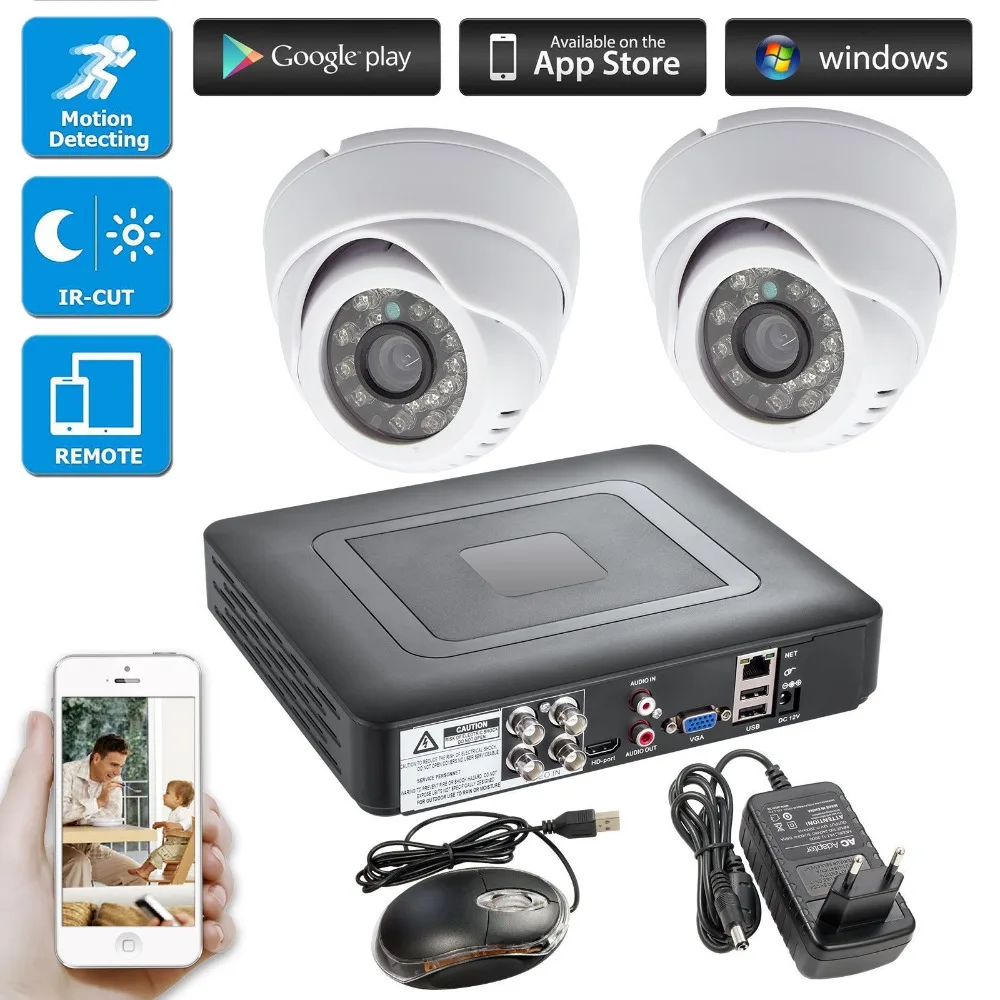 4CH видео регистратор H.264 DVR HD 2000TVL настоящие камеры с таймером наружная камера