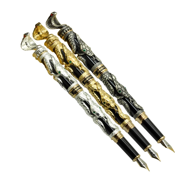 1 шт. Jinhao 3D перьевая ручка в виде змеи Роскошные Металлические перьевые ручки