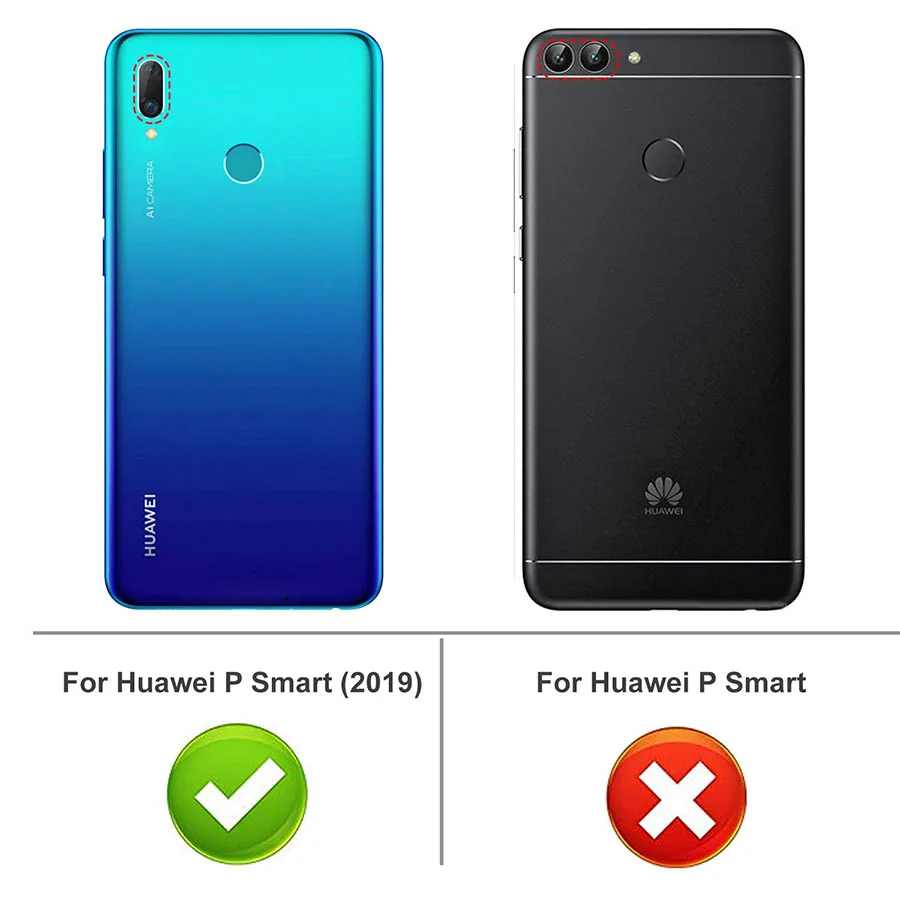 2.5D 9H Protective Full Cover Tempered Glass Screen Protector + Phone Soft TPU Clear case for Huawei P Smart 2019 |