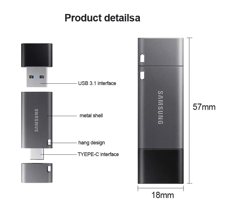 SAMSUNG USB 3,1 флеш-накопитель 32 Гб 64 Гб 200 МБ/с. 128 ГБ 256 300 МБ/с. металлический Тип-закрытая акционерная Компания C& Тип-флеш-накопитель для смартфонов планшетный компьютер