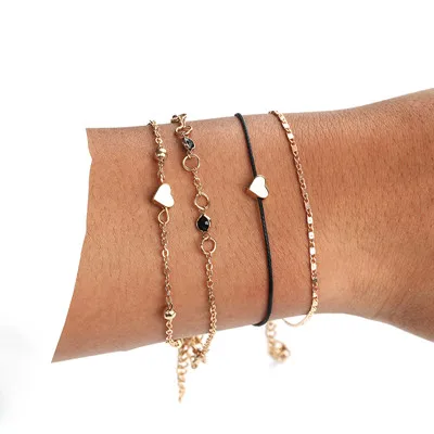 j5 Bohemian Marble Beads Shell Bracelet Set For Women Tassel Pendant Bangles Bracelet Femme Jewelry Accessories - Окраска металла: j5