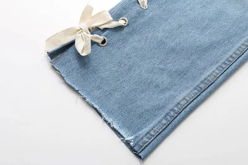 2017 Новинка осени Женская мода галстук украшения джинсы 5315|decorated jeans|jeans fashionnew women